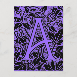 Cartão Postal Ornamentado - Letra "A"