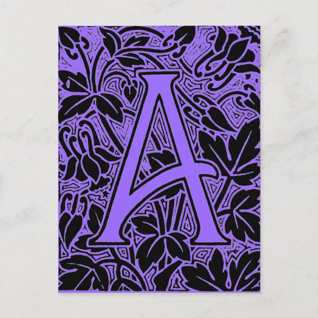 Cartão Postal Ornamentado - Letra "A" (Frente)