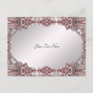 Cartão Postal Ornamental Rosa