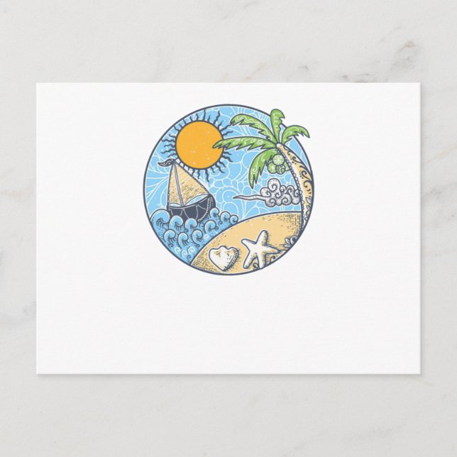 Cartão Postal Ornamento de Verão (Frente)