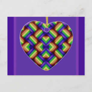 Cartão Postal Ornamento do Coração LGBT/Orgulho gay no Cartão-Po