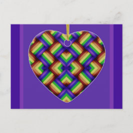 Cartão Postal Ornamento do Coração LGBT/Orgulho gay no Cartão-Po