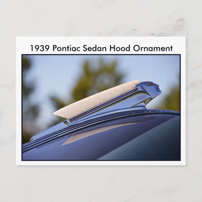 Cartão Postal Ornamento Pontiac Sedan Hood 1939 (Frente)