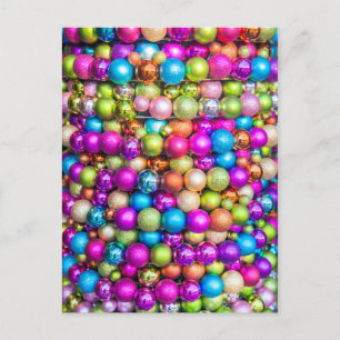 Cartão Postal Ornamentos de Esferas com Cores Múltiplas