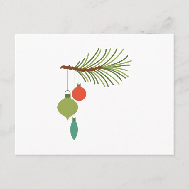 Cartão Postal Ornamentos Na Ramificação (Frente)