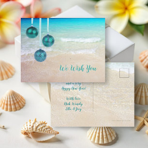 Cartão Postal Ornaments Tropical Beach Christmas