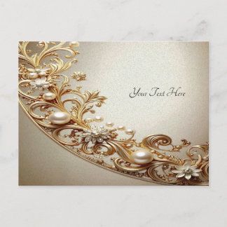 Cartão Postal Ornate Gold Flourish Postcard