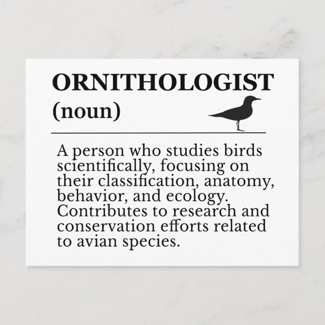 Cartão Postal Ornithologist Definition - Vogelkunde (Birdwatchin (Frente)