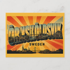 Cartão Postal Örnsköldsvik Suécia Alta Costa