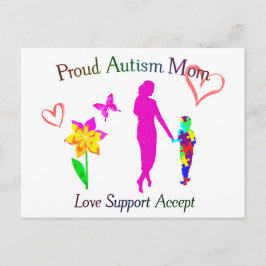 Cartão Postal Ororgulhoso Autismo Mãe