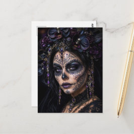 Cartão Postal Orquídea Âmbar Calavera – Caveira de Açúcar Gótica