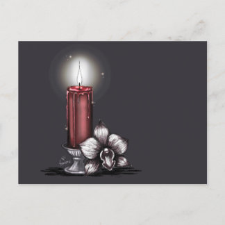 Cartão Postal Orquídea com Vela