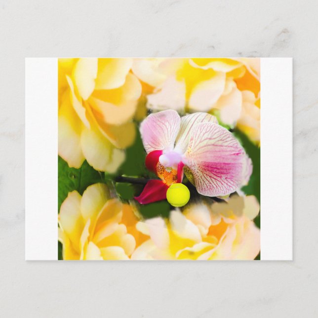 Cartão Postal Orquídea rosa com tênis (Frente)