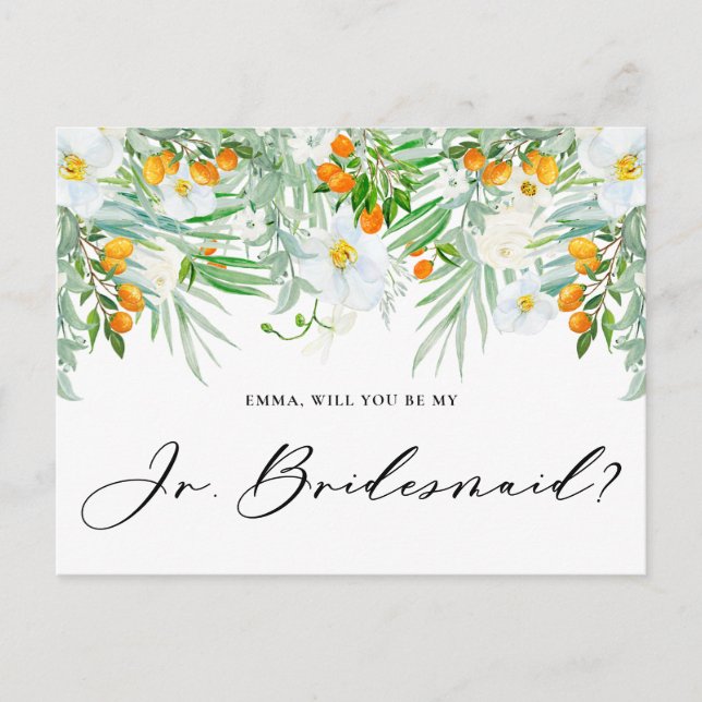 Cartão Postal Orquídeas E Kumquats Você Será Minha Mãe De Brides (Frente)
