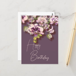 Cartão Postal Orquídeas Floral Tropical Feliz Aniversário