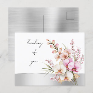 Cartão Postal Orquídeas Rosa Bonito Pensando em você