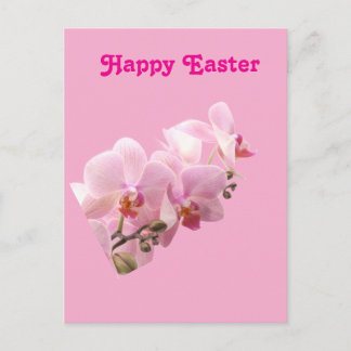 Cartão Postal Orquídeas Rosa “Feliz Páscoa”