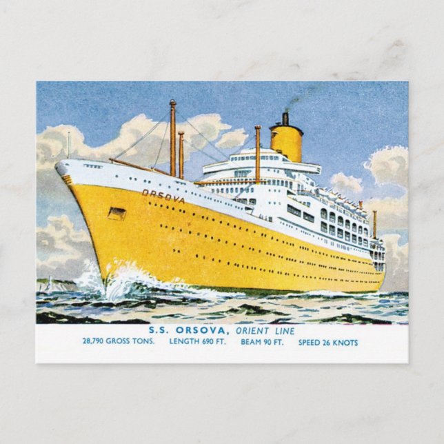 Cartão Postal Orsova da Linha Orient (Frente)