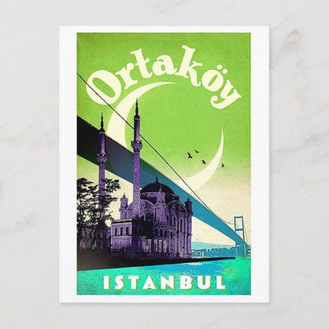 Cartão Postal Ortakoy, Bosphorus, ponte, Istambul, Turquia (Frente)