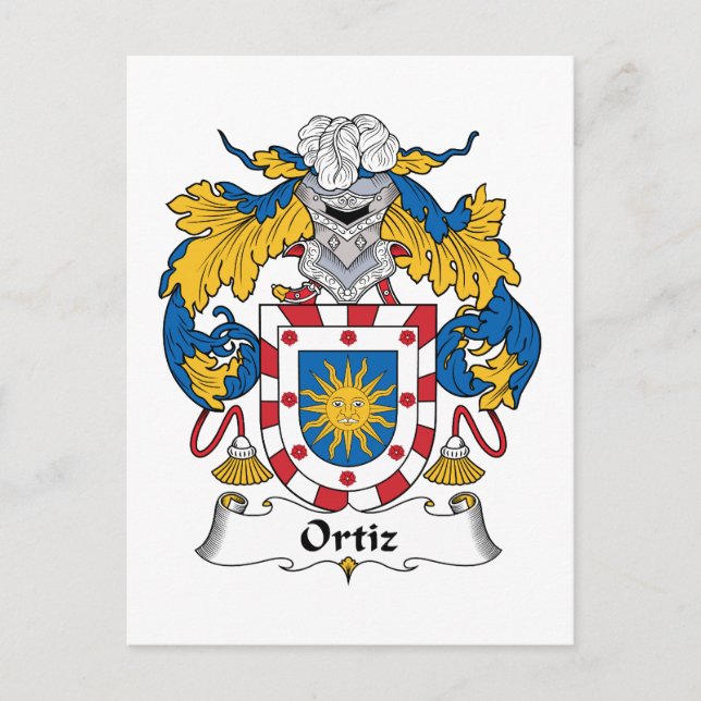 Cartão Postal Ortiz Family Crest (Frente)