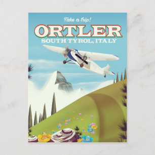 Cartão Postal Ortler - Tirol do Sul, Itália poster de viagens