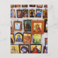 Ortodoxo, cristão, ícones, bizantino, GrPostcard