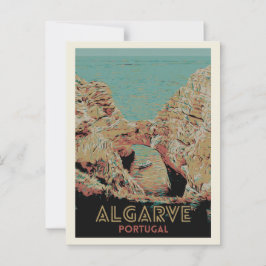 Cartão Postal Ortografia da Vista Costeira do Algarve Sunny, Por