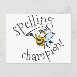Cartão Postal Ortografia de Bee Champion