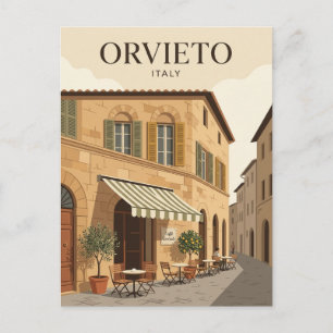 Cartão Postal Orvieto, Itália, fachada de um café