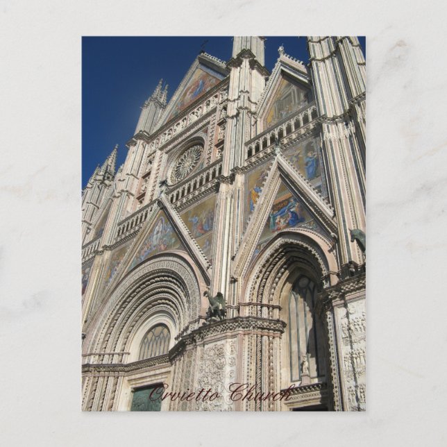 Cartão Postal Orvietto Church, Sicília, Itália (Frente)