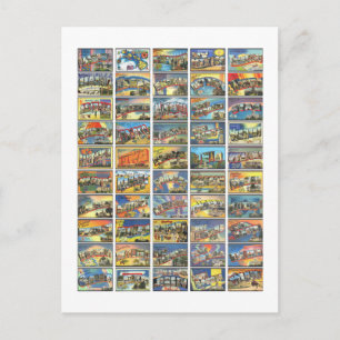 Cartão Postal Os 50 Estados Da América