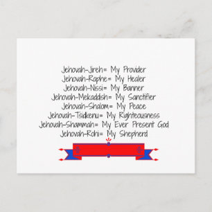 Cartão Postal Os 8 Nomes de Deus