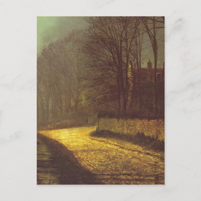 Cartão Postal Os amantes de John Atkinson Grimshaw (Frente)