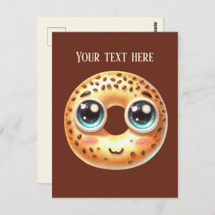 Cartão Postal Os amantes do Bagel divertido adicionam texto