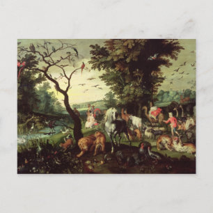 Cartão Postal Os animais entrando na arca de Noé