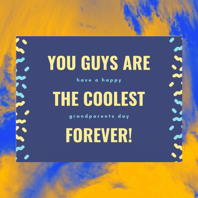 Cartão Postal Os Avós Mais Frescos para o Marinho e Amarelo (Criador carregado)