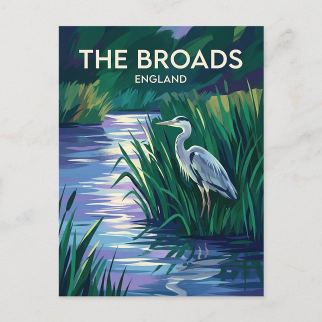 Cartão Postal Os Broads Reino Unido (Frente)