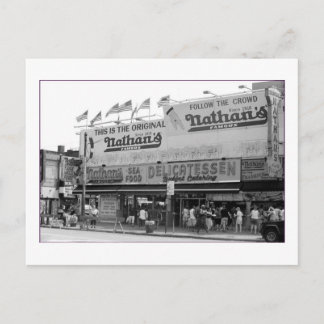 Cartão Postal Os cachorros quentes de Nathan original (o Coney