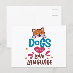 Cartão Postal Os Cães São A Minha Língua De Amor