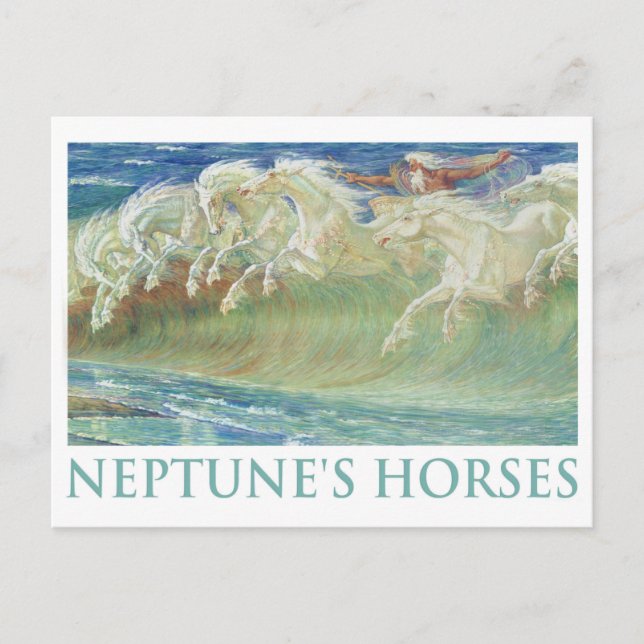 CARTÃO POSTAL OS CAVALOS DE NEPTUNE CORREM AS ONDAS (Frente)