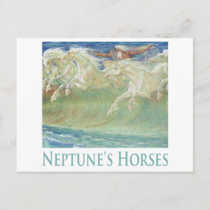 CARTÃO POSTAL OS CAVALOS DE NEPTUNE CORREM AS ONDAS