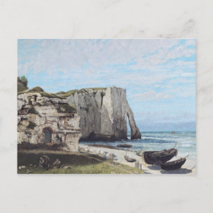 Cartão Postal Os Cliff em Etretat após a tempestade, 1870