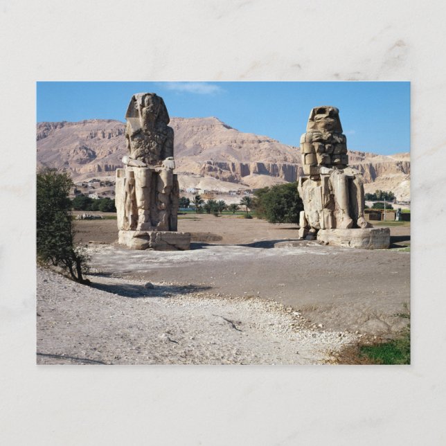 Cartão Postal Os Colossos de Memnon, estátuas de Amenhotep (Frente)