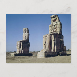 Cartão Postal Os Colossos de Memnon, estátuas de Amenhotep
