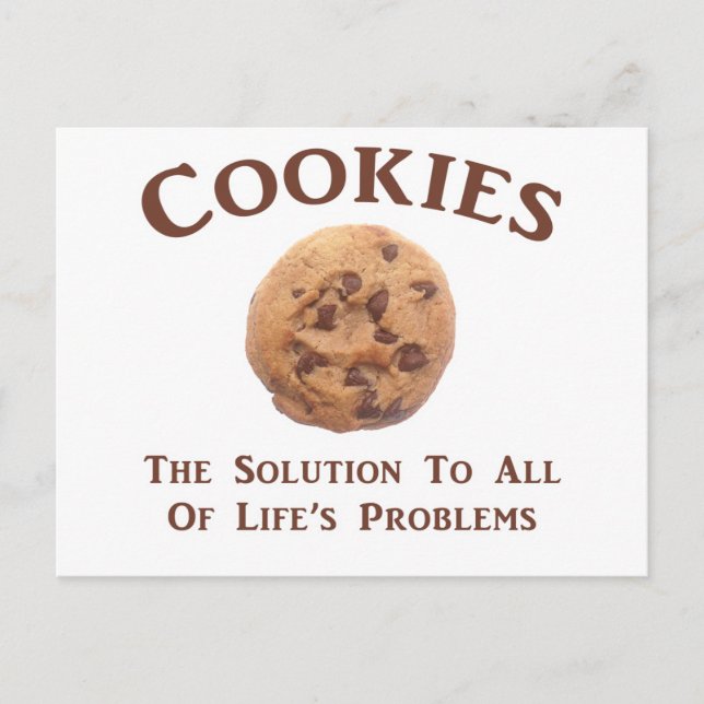 Cartão Postal Os cookies resolvem problemas (Frente)