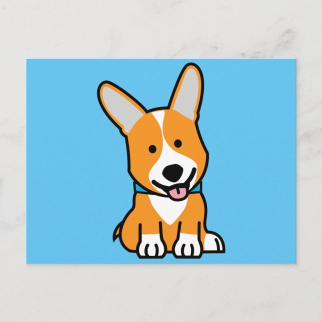 Cartão Postal Os Corgis do Corgi perseguem o Pembroke feliz (Frente)