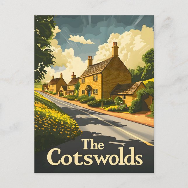 Cartão Postal Os Cotswolds Inglaterra Vintage (Frente)