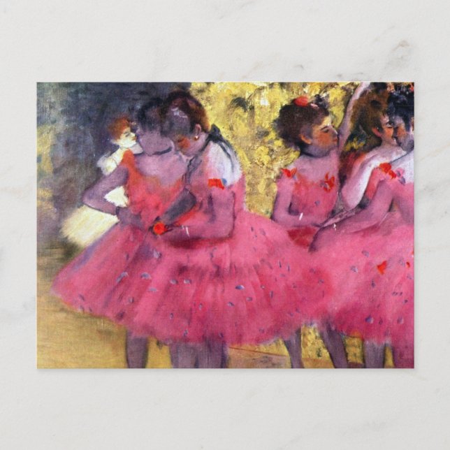 Cartão Postal Os Dançarinos Rosa, Antes do Balé de Edgar Degas (Frente)