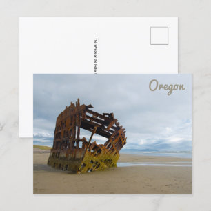 Cartão Postal Os destroços do Peter Iredale Fort Stevens, Oregon