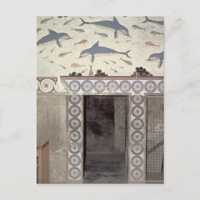 Cartão Postal Os Dolphin Frescoes no Banheiro da Rainha (Frente)